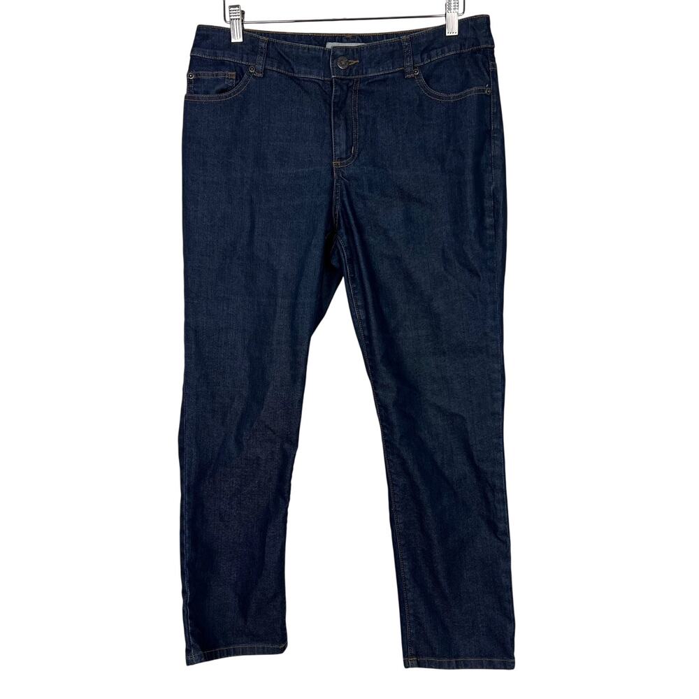 Chico's Platinum Denim Dark Wash Ultimate Fit Slim Ankle Jeans Size 1.5 (US 10)